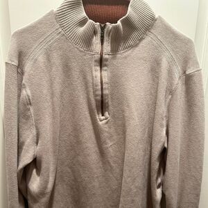 Men's Tan and Cream Quarter Zip